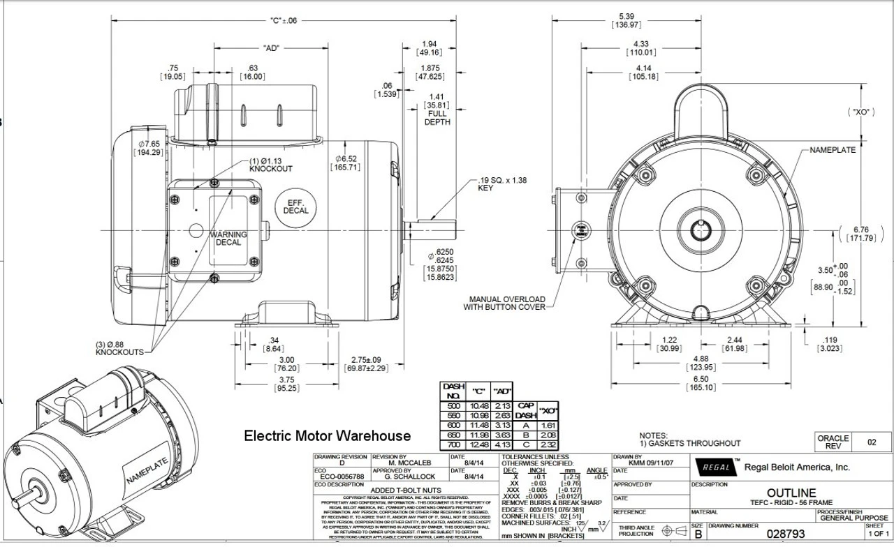 110108.00 Leeson | 3/4 Hp 3450 RPM 56 Frame TEFC 115/208-230V W/overload Protection 6 110108.00 Leeson | 3/4 Hp 3450 RPM 56 Frame TEFC 115/208-230V W/overload Protection - Image 4