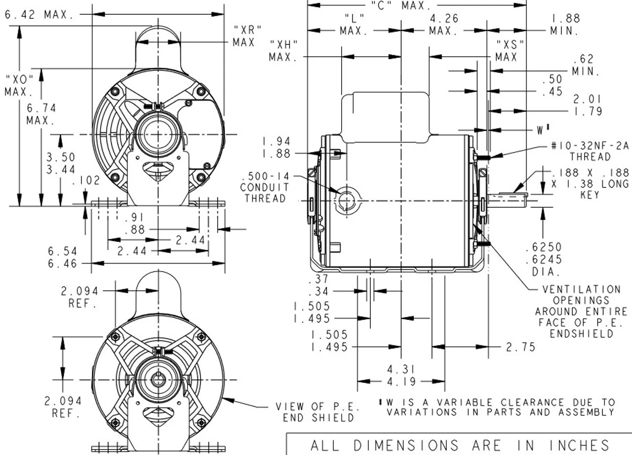 C1156 Marathon 3/4 Hp (1 Speed) 115/208-230V 1800 RPM ODP 56 Frame Cap Start Resilient Base Motor 6 C1156 Marathon 3/4 Hp (1 Speed) 115/208-230V 1800 RPM ODP 56 Frame Cap Start Resilient Base Motor - Image 4