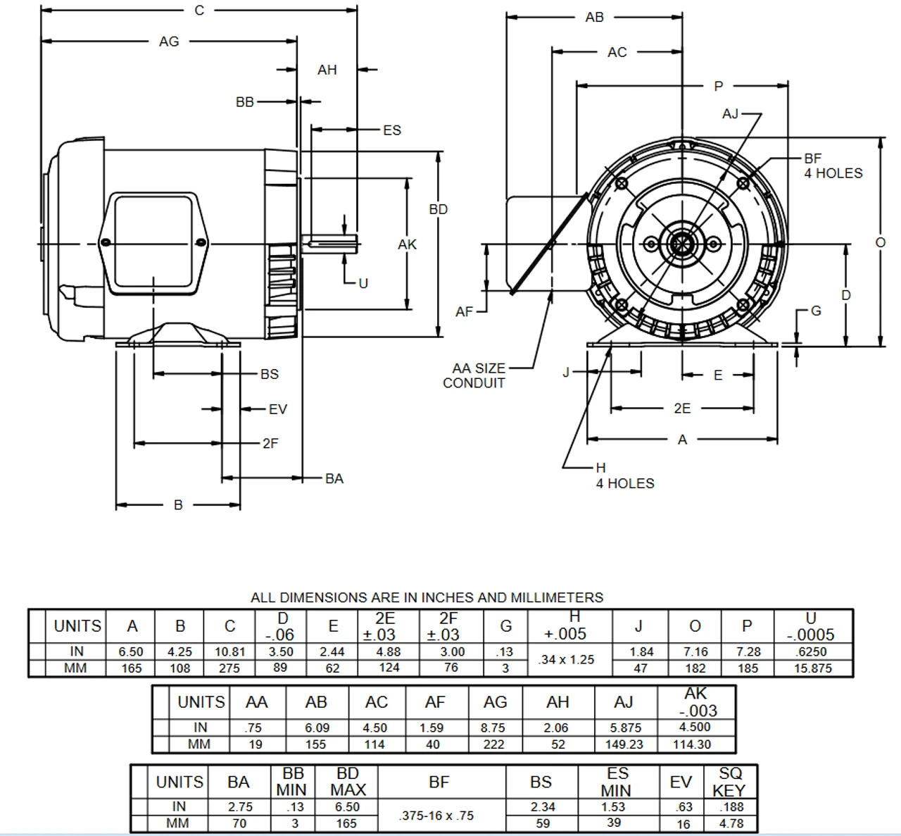 U12S2AC Nidec 1/2 Hp 1800 RPM 56C Frame 208-230/460V TEFC 3-Phase Electric Motor 4 U12S2AC Nidec 1/2 Hp 1800 RPM 56C Frame 208-230/460V TEFC 3-Phase Electric Motor - Image 2