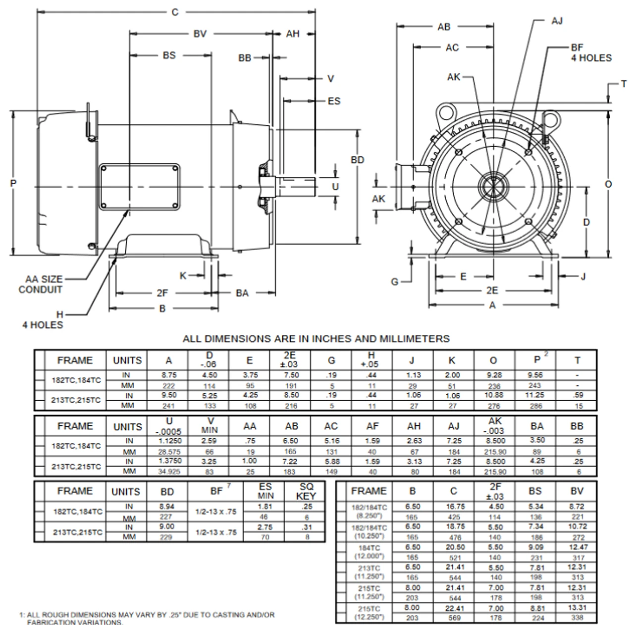 WD15P1DFC Nidec 15 Hp 3600 RPM 215TC Frame (Rigid Base) 208-230/460V TEFC 3-Phase Washdown Motor 4 WD15P1DFC Nidec 15 Hp 3600 RPM 215TC Frame (Rigid Base) 208-230/460V TEFC 3-Phase Washdown Motor - Image 2