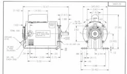 Model 1AGG3 Century 1/2 Hp Belt Drive Blower Cap Start Motor 1725 RPM 115/208-230V Dayton 1AGG3 -Motor Electrical Shop 1AGG3DIM 58802.1463164121
