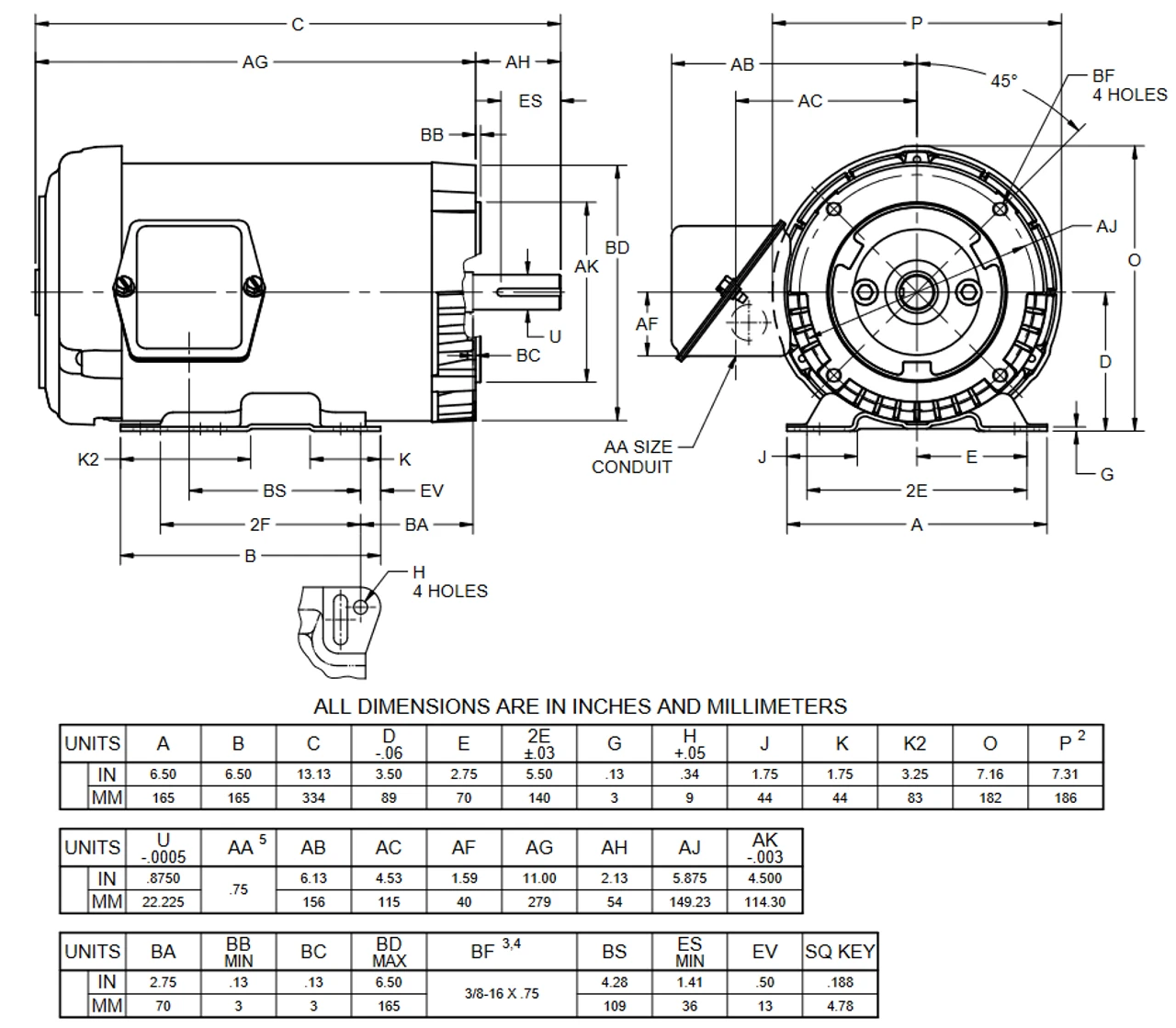 U1P2DC Nidec 1 Hp 1800 RPM 143TC Frame 208-230/460V TEFC 3-Phase Electric Motor 4 U1P2DC Nidec 1 Hp 1800 RPM 143TC Frame 208-230/460V TEFC 3-Phase Electric Motor - Image 2