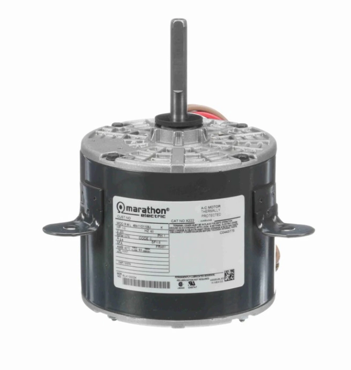 X222 Marathon 1/3 Hp (2 Speed) 230V 1075/825 RPM OPAO 48Y Frame PSC Lug Mount Motor