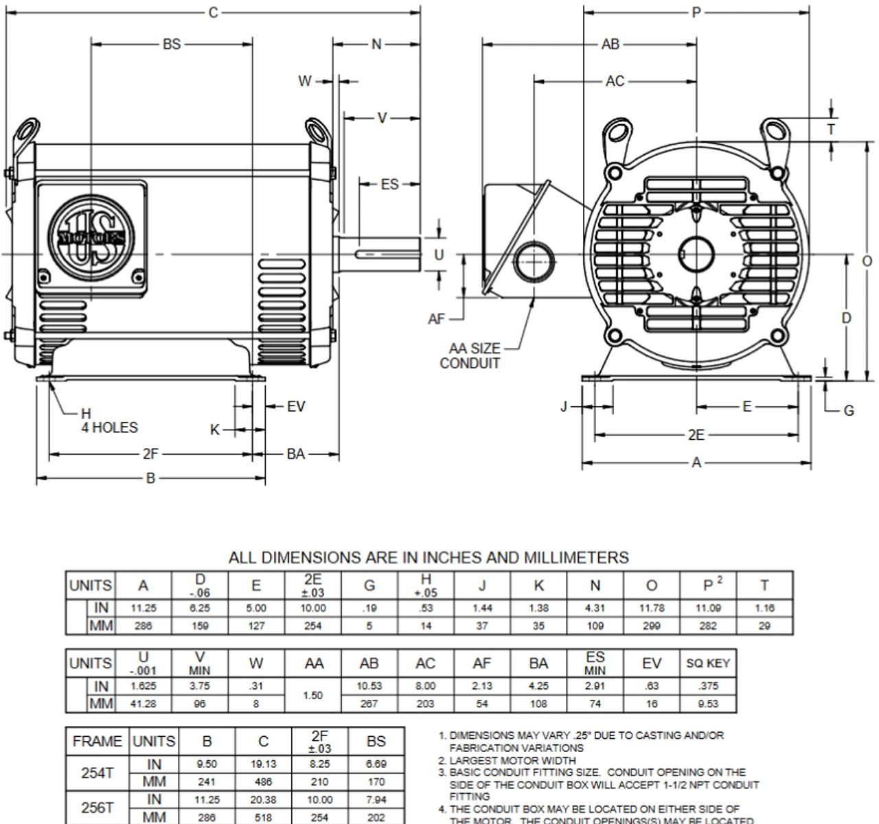 FF20E2A Nidec 20 Hp 1800 RPM 208-230/460V ODP 256T (Rigid Base) 3-Phase Fire Pump Motor 4 FF20E2A Nidec 20 Hp 1800 RPM 208-230/460V ODP 256T (Rigid Base) 3-Phase Fire Pump Motor - Image 2