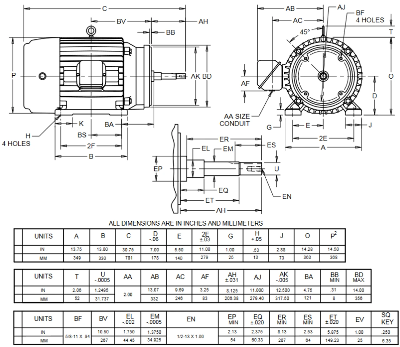 HJ25P2GP Nidec 25 Hp 1800 RPM 3-phase 284JP Frame 575V TEFC Close-Coupled Pump Motor 4 HJ25P2GP Nidec 25 Hp 1800 RPM 3-phase 284JP Frame 575V TEFC Close-Coupled Pump Motor - Image 2