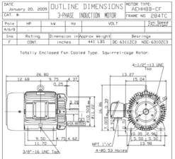 HB0156C TECO-Westinghouse 15 Hp 1200 RPM 284TC 460V TEFC Severe Duty Petro-Chem 3-Ph Motor -Motor Electrical Shop 284tc frame 18737.1698331508