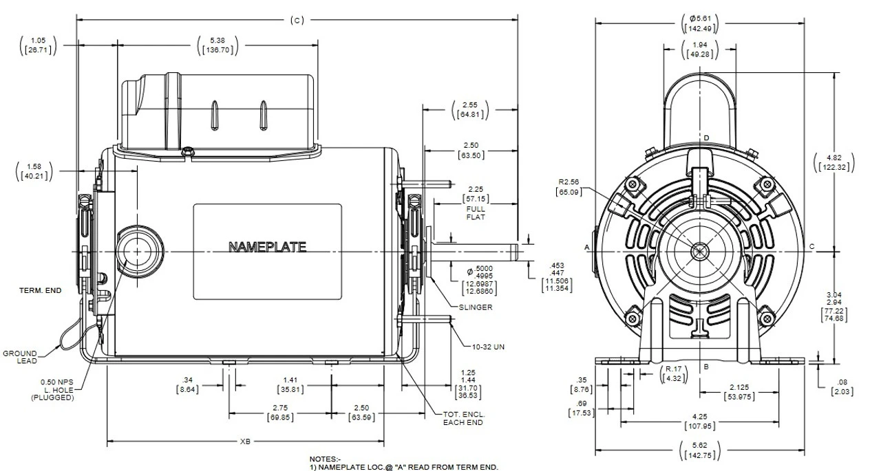 X031 Marathon 1/3 Hp 1800 RPM 115/230V TEAO 48Z Frame PSC Farm Motor 6 X031 Marathon 1/3 Hp 1800 RPM 115/230V TEAO 48Z Frame PSC Farm Motor - Image 4