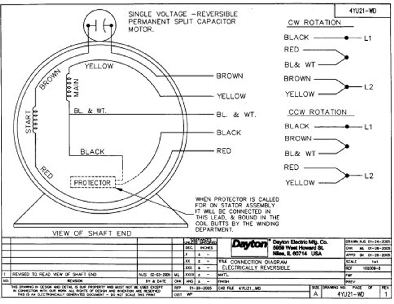 4YU21 Dayton 1/3 HP Direct Drive Blower Motor 860 RPM 115V 6 4YU21 Dayton 1/3 HP Direct Drive Blower Motor 860 RPM 115V - Image 4