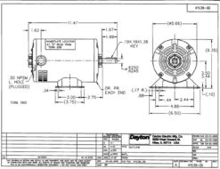 Model 4YU38 Century 1 Hp Belt Drive Blower 3 Phase Motor 1725 RPM 208-230/460V Dayton 4YU38 -Motor Electrical Shop 4YU38DIM 89850.1463228204