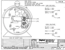 Model 4YU26 Dayton 1 HP Direct Drive Blower PSC Motor 1140 RPM 115/230V Dayton 4YU26 -Motor Electrical Shop 4yu26wire 98341.1462983380