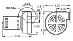 Fasco 50748-D500 Centrifugal Blower 115 Volts -Motor Electrical Shop 50748 D500 dim 73879.1435071119