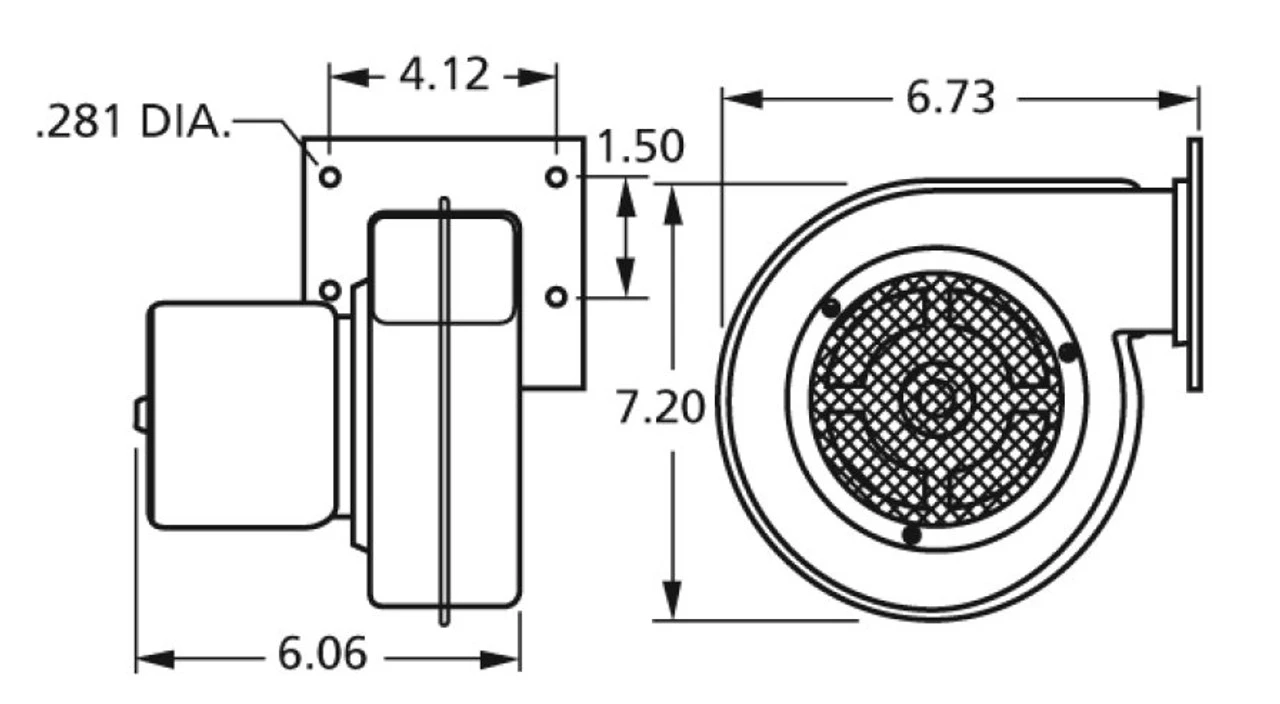 Fasco 50752-D500 Centrifugal Blower 115V, (Dayton Ref 2C610, 4C442, 1TDP5) 6 Fasco 50752-D500 Centrifugal Blower 115V, (Dayton Ref 2C610, 4C442, 1TDP5) - Image 4