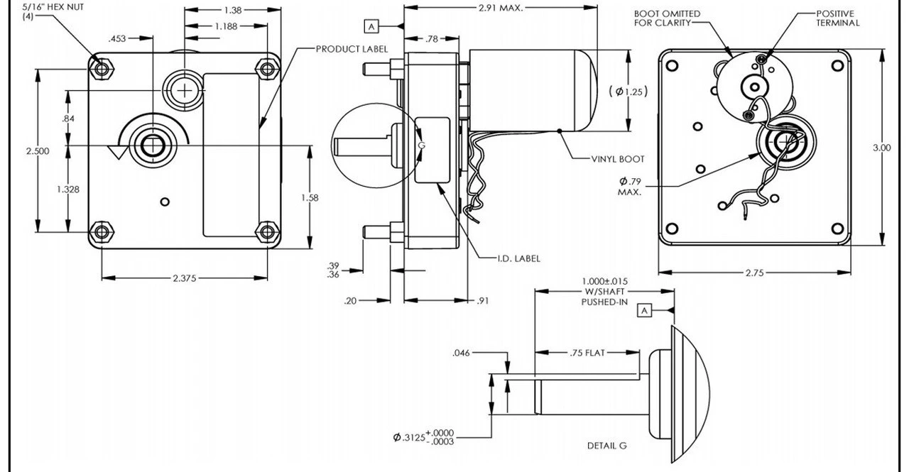 Dayton Model 52JE53 DC Gear Motor 25 RPM 1/125 Hp 12VDC 4 Dayton Model 52JE53 DC Gear Motor 25 RPM 1/125 Hp 12VDC - Image 2