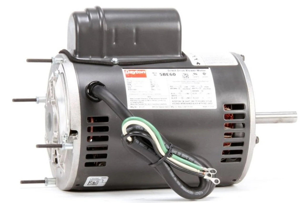 1.5 HP Direct Drive Blower Cap Start Motor 1725 RPM 115/208-230V Dayton 5BE60 4 1.5 HP Direct Drive Blower Cap Start Motor 1725 RPM 115/208-230V Dayton 5BE60 - Image 2