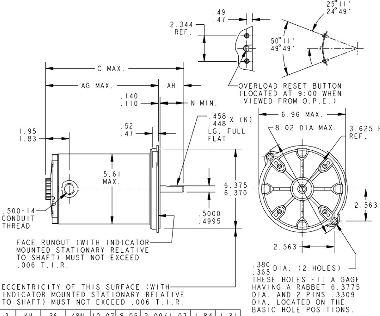 HG646 Marathon 1/3 Hp 1800 RPM 115/230V TENV 48NY Frame Auger Motor 4 HG646 Marathon 1/3 Hp 1800 RPM 115/230V TENV 48NY Frame Auger Motor - Image 2