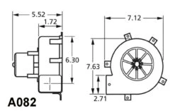 Fasco A082 Centrifugal Furnace Blower (Draft Inducer) 115 Volts 9 Fasco A082 Centrifugal Furnace Blower (Draft Inducer) 115 Volts -Motor Electrical Shop A082dim copy 35715.1491575590