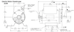 B384 Century 5 HP 3450 RPM R56Y Frame 208-230V Air Compressor Motor - Century # B384 -Motor Electrical Shop B384 dim 65500.1555081895