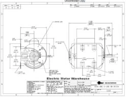 Precision C033 Century ITT Nesbitt 1/6 HP 800 RPM 56 Frame 115V -Motor Electrical Shop C033 dim 01168.1556631847