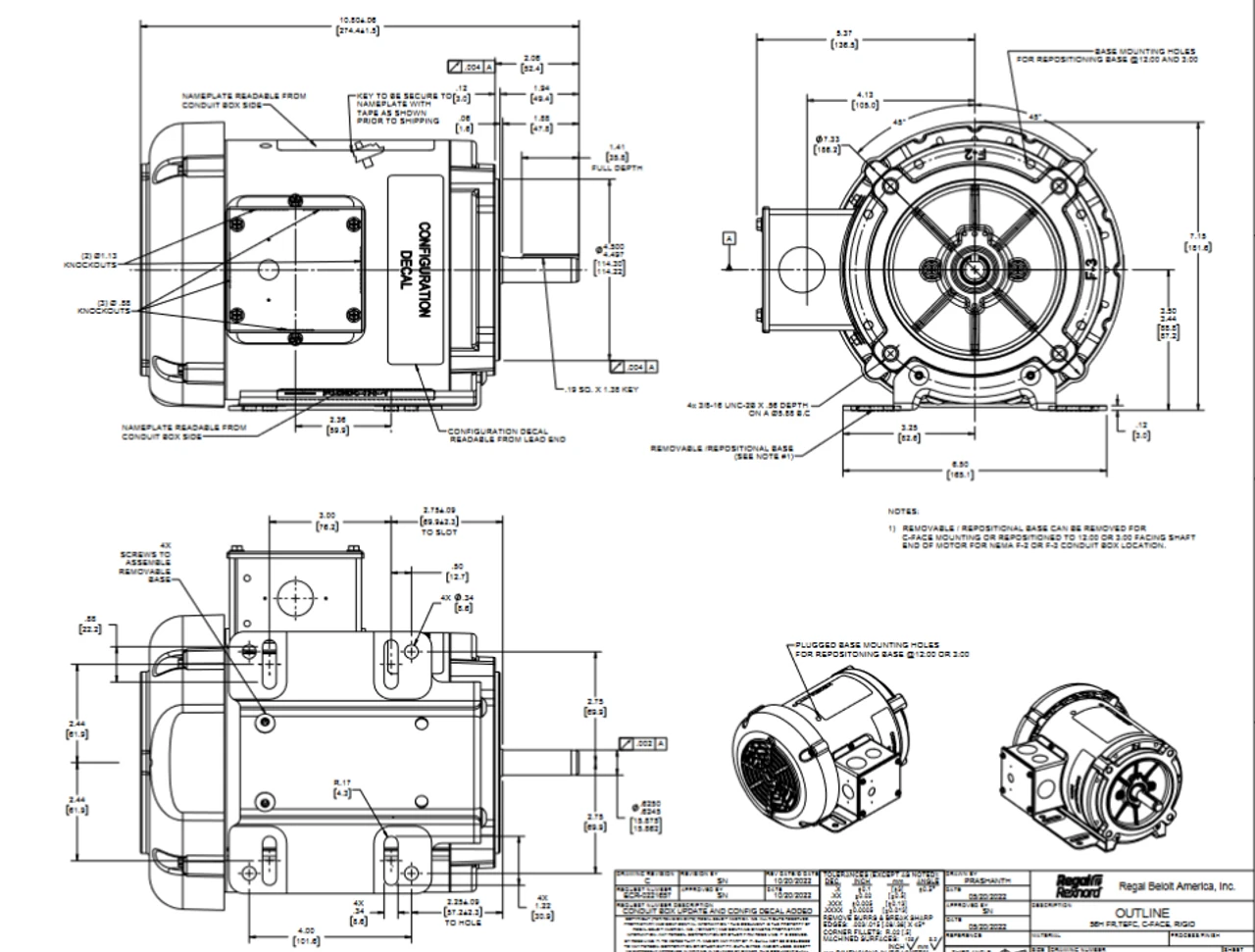 FX02FK002 | 2 HP 3600 RPM 56HC 575V 3 Phase TEFC, FLEX-IN-1 Marathon Electric Motor 4 FX02FK002 | 2 HP 3600 RPM 56HC 575V 3 Phase TEFC, FLEX-IN-1 Marathon Electric Motor - Image 2