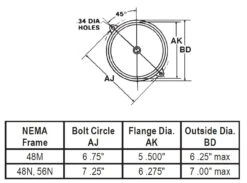 3083 Nidec | 1/7 Hp 3450 RPM 1-Speed 115V, 48M Oil Burner Motor -Motor Electrical Shop oil flange 01637.1570042512